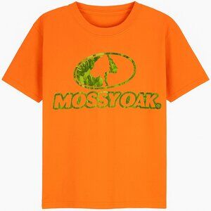NWT- Mossy Oak Youth Small Orange Camo Logo Tee